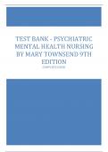  Psychiatric Mental Health Nursing by Mary Townsend 9th Edition Test Bank