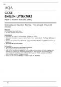 GCSE ENGLISH LITERATURE Paper 2 Modern texts and poetry June 2023