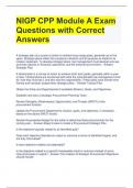 NIGP CPP Module A Exam Questions with Correct Answers 