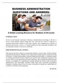 Exam Questions and Answers on various Courses under Business Administration: A Guide For Students of All Levels Globally
