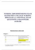 NURSING 2058 DIMENSIONS EXAM RASMUSSEN COLLEGE NURSING 2058 EXAM 1,2 AND FINAL EXAM QUESTIONS ANDANSWERS AGRADE