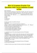 Hesi A2 Grammar Practice Test Questions with Correct Solutions Graded to Pass