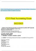 WGC C213 Final Exam Accounting For Decision Makers Questions and ASnswers 2023 (Verified Answers) C213 Final Accounting Exam 2022/2023
