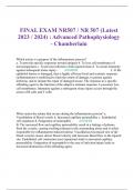 FINAL EXAM NR507 / NR 507 (Latest 2023 / 2024) : Advanced Pathophysiology - Chamberlain