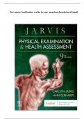 Test Bank - Physical Examination and Health Assessment, 9th Edition (Jarvis, 2024), Chapter 1-32 + NCLEX Case Studies with answers
