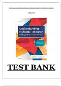 Test Bank for Understanding Nursing Research , 7th Edition ,Susan Grove, Jennifer Gray( All chapters)