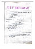 D block elements class 12