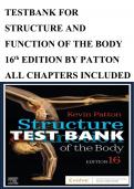 TESTBANK FOR STRUCTURE AND FUNCTION OF THE BODY 16th EDITION BY PATTON
