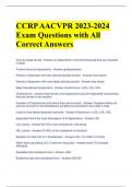 CCRP AACVPR 2023-2024 Exam Questions with All Correct Answers 