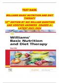 WILLIAMS BASIC NUTRITION AND DIET THERAPY 16TH EDITION BY NIX WILLIAM QUESTION AND VERIFIED ANSWERS  GRADED A+ LATEST 2023 /2024