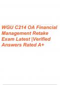 WGU C214 OA Financial Management Retake Exam Latest Questions and Answers (2023 / 2024) (Verified Answers)