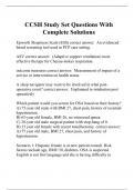 CCSH Study Set Questions With Complete Solutions