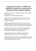 Standards of Practice - CORE CHI Healthcare Interpreter Exam study set Questions With Complete Solutions