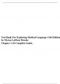 Test Bank For Exploring Medical Language 11th Edition by Myrna LaFleur Brooks 