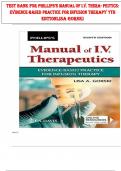 TEST BANK FOR PHILLIPS’S MANUAL OF I.V. THERA- PEUTICS:  EVIDENCE-BASED PRACTICE FOR INFUSION THERAPY 7TH  EDITION LISA GORSKI