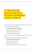 ATI NUTRITION  QUESTIONS WITH  VERIFIED ANSWERS  LATEST UPDATE
