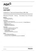 AQA A LEVEL PAPER 1H HISTORY QUESTION PAPER 2023 (7042/1h : Component 1H:Tsarist and communist russia , 1855-1964)