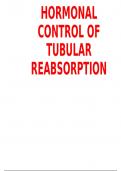 Summary of Hormonal Control of Tubular Reabsorption