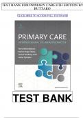 Test Bank for Primary Care 6th Edition By Buttaro Questions and Answers