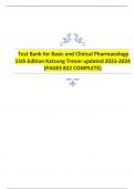 TEST BANK FOR BASIC AND CLINICAL PHARMACOLOGY 15TH EDITION KATZUNG TREVOR UPDATE 2023-2024 (822 Pages complete)