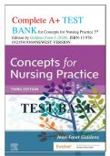 Complete A+ TEST BANK for Concepts for Nursing Practice 3rd Edition by Giddens Foret J (2020), ISBN-13 978-03235819369/NEWEST VERSION 