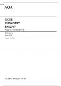 AQA GCSE CHEMISTRY Foundation Tier Paper 1 JUNE 2023 MARK SCHEME