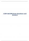 CCRP AACVPR Exam Questions and Answers