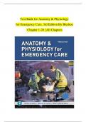 TEST BANK For Anatomy and Physiology for Emergency Care, 3rd Edition By Bledsoe | Verified Chapter's 1 - 20 | Complete