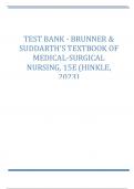 Test bank brunner suddarth s textbook of medical surgical nursing 15e hinkle 2023