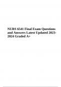 NURS 6541 Final Exam Questions and Answers Latest Updated 2023- 2024 Graded A+