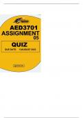 AED3701 ASSIGNMENT 5-QUIZ DUE 13 OCTOBER 2023