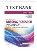 Test Bank For Nursing Research in Canada Methods Critical Appraisal and Utilization 5th Edition by Mina Singh Chapter 1-21|Complete Guide A+
