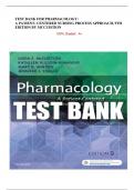 TEST BANK FOR PHARMACOLOGY: A PATIENT- CENTERED NURSING PROCESS APPROACH, 9TH EDITION BY MCCUISTION 100% graded A+  