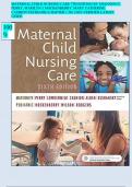 MATERNAL CHILD NURSING CARE 7TH EDITION BY SHANNON E. PERRY, MARILYN J. HOCKENBERRY, MARY CATHERINE CASHION TESTBANK (CHAPTER 1-50) COMPLETE 100% VERIFIED  LATEST GUIDE