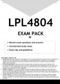LPL4804 EXAM PACK 2023 - DISTINCTION GUARANTEED