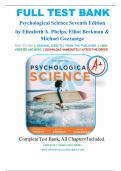Test Bank for Psychological Science Seventh Edition by Elizabeth A. Phelps, Elliot Berkman & Michael Gazzaniga, A+ guide.