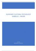 Complete summary of cultural psychology in english!