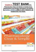 Complete A+ TEST BANK For Pharmacology Clear and Simple A Guide to Drug Classifications and Dosage Calculations 4th Edition By Cynthia J. Watkins, ISBN-13: 978-1719644747, All Chapters/Ace Your Exam.