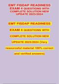 EMT FISDAP READINESS EXAM 4 QUESTIONS WITH COMPLETE SOLUTION NEW UPDATE 2023/2024 (Very resourceful material 100% correct and verified answers)