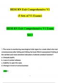 HESI RN Comprehensive V1 Exit Exam (5 Sets of V1 Exams) Questions and Answers Latest (2023 / 2024) (Verified Answers)