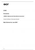 ocr GCSE Economics J205/02 Question Paper and Mark Scheme June2023.