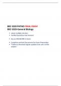 BIO 1020 PATHO FINAL EXAM-BIO 1020-General Biology, South University. (2023/2024)