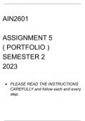 AIN2601 Assignment 5 semester 2 2023 ( PASTEL Portfolio A)