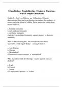 Microbiology Straighterline (Quizzes) Questions With Complete Solutions
