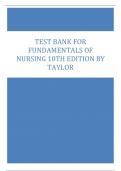 Best Test Bank for Fundamentals of Nursing 10th Edition by Taylor All Chapters