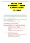 AUTISM CORE KNOWLEDGE LATEST GUIDE SOLUTION 2023/2024