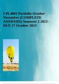 LPL4802 Portfolio October November (COMPLETE Answers: Semester 2 2023: DUE, October 27, 2023