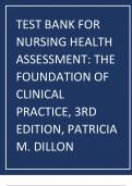 Test Bank for Nursing Health Assessment The Foundation of Clinical Practice, 3rd Edition, Patricia M. Dillon.pdf