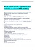 CISSP - Exam review 1 (Questions and Answers A+ Graded 100% Verified)