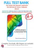 Test Bank for Organic Chemistry 8th Edition by Paula Yurkanis Bruice | 9780134042282 | 2017/2018 | Chapter 1-28  |Complete Questions and Answers A+